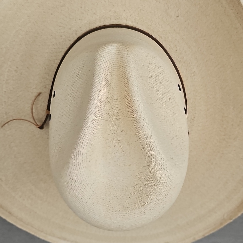 DALLAS HATS Men's Cream Cowboy Hat with Brown Band - Picture 8 of 13